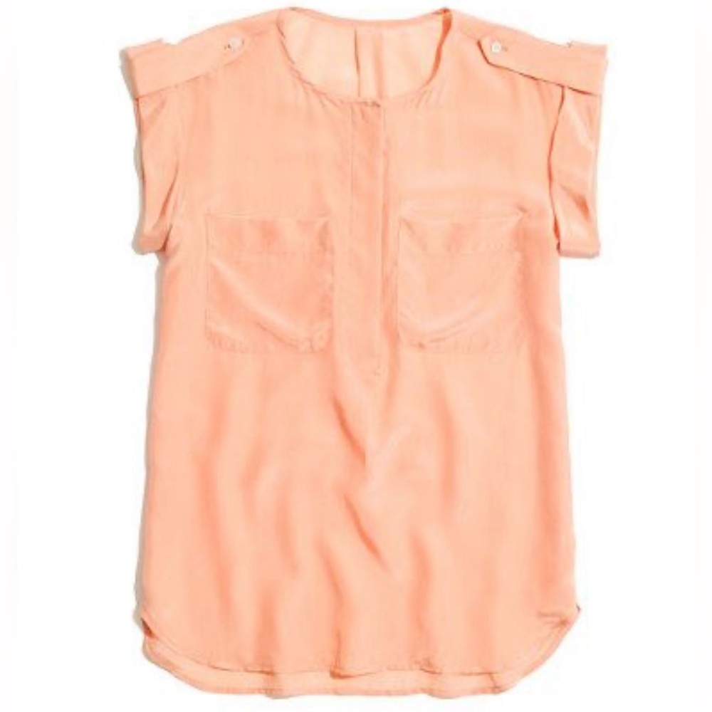 MADEWELL Silk Sleeveless Top Peach Women's XXS